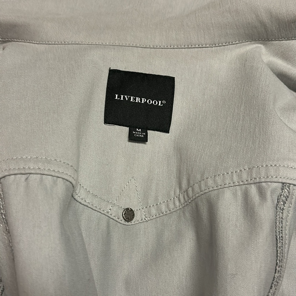 LIVERPOOL Lightweight Jean Jacket, Fossil Grey, Medium, WORN ONCE - Picture 9 of 10